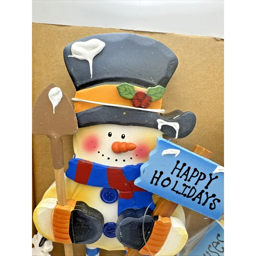 Avon Holiday Standees Snowman Figurine | 2004 Wooden Christmas Decor New‎ in Box